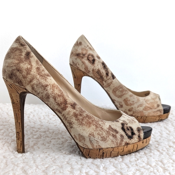 Guess by Marciano Shoes - Guess by Marciano Animal Print PeepToe High Heel Platform